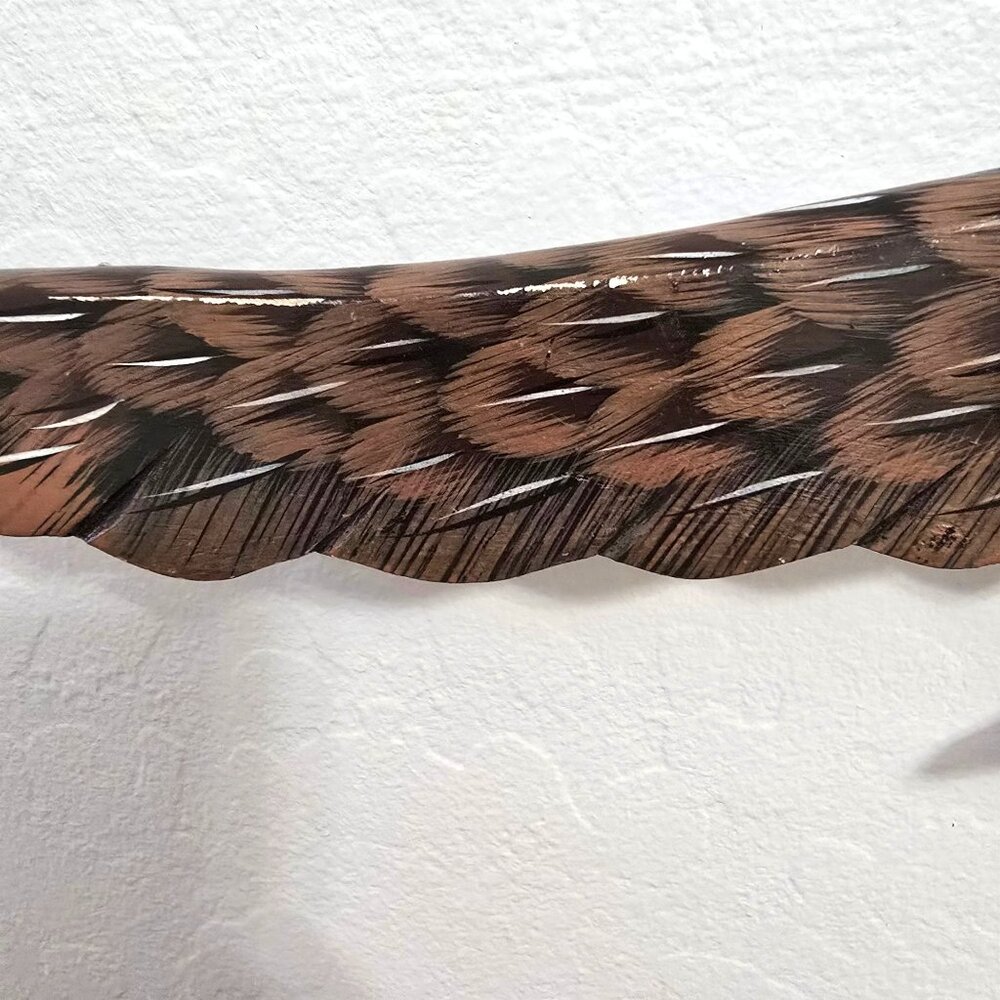 Hand Painted Owl Wooden Decorative Hanger Outstretched Wings Boho - Picture 6 of 13